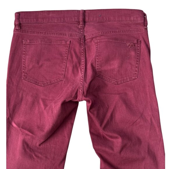 TORY BURCH Women's Super Skinny Jeans Size 29 Burgundy Wine Red Designer Denim - Picture 8 of 10